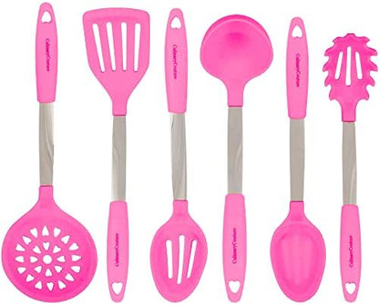  24-Piece Black Stainless Steel & Silicone Cooking Utensil Set, Heat-Resistant Cooking Utensils, Non-Scratching Kitchen Cooking Utensils, Includes A Bonus Recipe E-Book