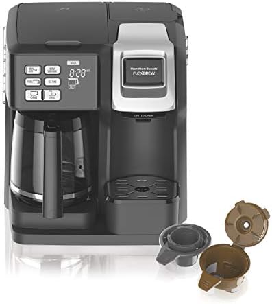 Hamilton Beach (49976) Coffee Maker, Single Serve & Full Coffee Pot,Compatible WithK-Cup Packs Or Ground Coffee, Programmable, FlexBrew, Black (Renewed)
