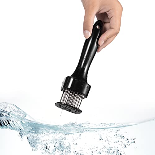  JY COOKMENT Meat Tenderizer Tool With 24 Stainless Steel Ultra Sharp Needle Blades, Kitchen Cooking Tool Best For Tenderizing, BBQ, Marinade