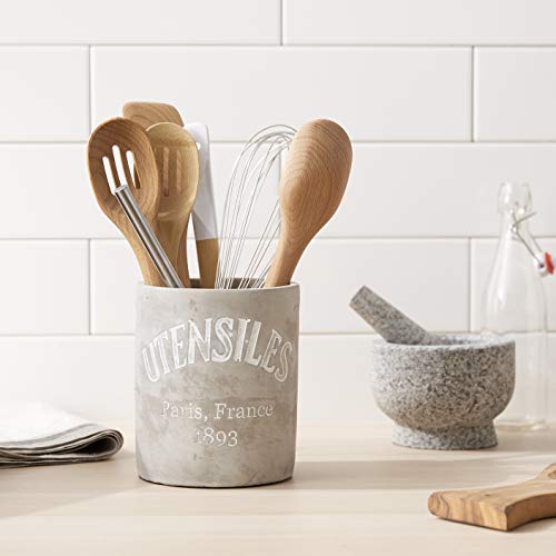  Concrete Utensils Crock, Gray (4584006)