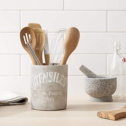  Concrete Utensils Crock, Gray (4584006)