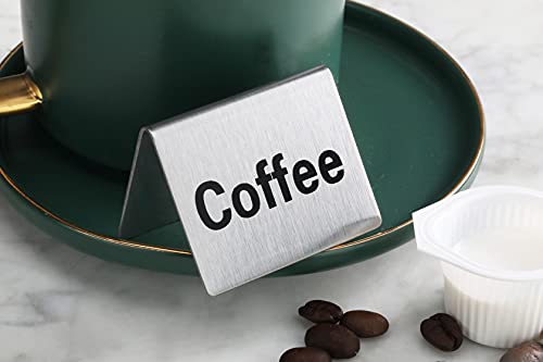 27051 Stainless Steel Table Tent Sign, (Coffee), 2"x 2", Set Of 2