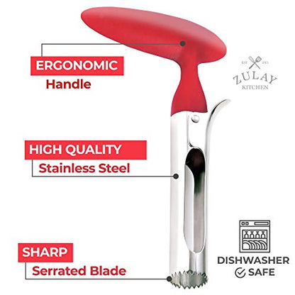  Premium Apple Corer - Easy To Use Durable Apple Corer Remover For Pears, Bell Peppers, Fuji, Honeycrisp, Gala And Pink Lady Apples - Stainless Steel Best Kitchen Gadgets Cupcake Corer - Red