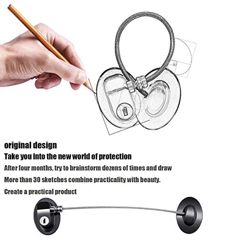  4 Pack Refrigerator Locks With 8 Keys,Child Safety Fridge Lock,Refrigerator Lock Combination,Mini Fridge Lock, File Drawer Lock, Toilet Seat Lock With Strong Adhesive By XccMe (Black)