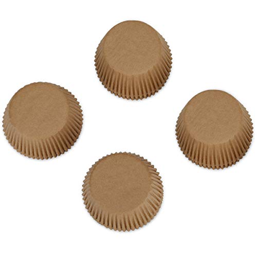  Fbera Natural Odorless Cupcake Liners Standard Greaseproof Paper Muffin Baking Cups 200-Count, Natural Color