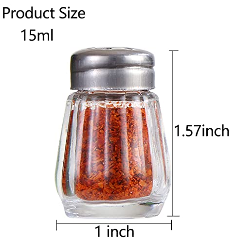  30 Pack Mini Spice Shakers, 0.5 Oz Glass Salt And Pepper Shakers Clear Salt Pepper Holder For Wedding, Restaurant, Home, Kitchen, Travel, Camping, Buffet Supplies