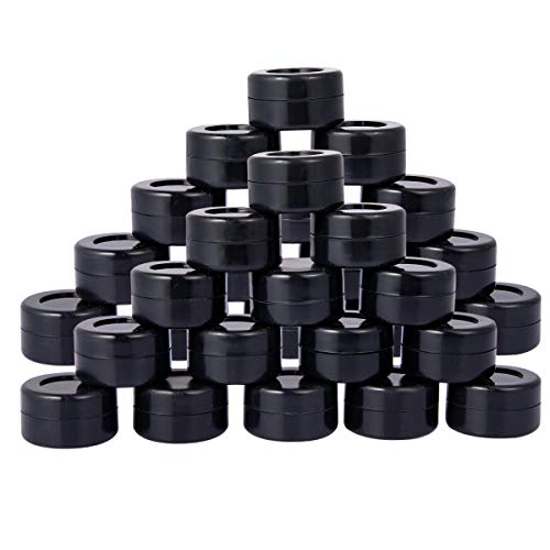  5ML Non-Stick Silicone Wax Containers 50pcs Multi Use Storage Jars Oil Concentrate (Black)