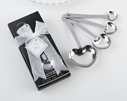  Love Beyond Measure Spoons, Heart Shaped Measuring Spoons, Stainless Steel