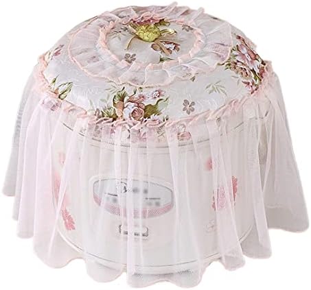  Luchike 2 Pcs Printed Lace Dust Cover For Pressure Cooker Round Cloth Cover For Rice Cooker Home Decorative Rice Cooker Accessories Red
