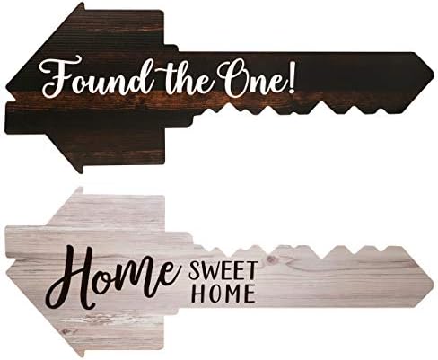  Real Estate Social Media Testimonial Photo Prop Signs - Great For Instagram, Twitter & Facebook (2 Pack, Key - Sold/Key Time AND Key - Found The One/Home Sweet Home)
