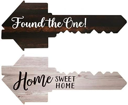  Real Estate Social Media Testimonial Photo Prop Signs - Great For Instagram, Twitter & Facebook (2 Pack, Key - Sold/Key Time AND Key - Found The One/Home Sweet Home)