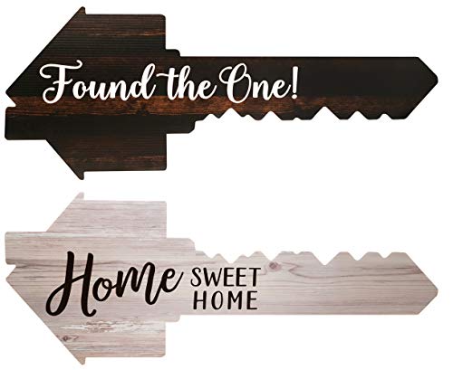  Real Estate Social Media Testimonial Photo Prop Signs - Great For Instagram, Twitter & Facebook (2 Pack, Key - Sold/Key Time AND Key - Found The One/Home Sweet Home)