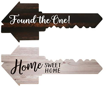  Real Estate Social Media Testimonial Photo Prop Signs - Great For Instagram, Twitter & Facebook (2 Pack, Key - Sold/Key Time AND Key - Found The One/Home Sweet Home)