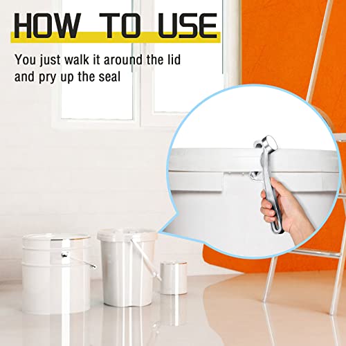  Aluminum Bucket Opener 5 Gallon Pail Opener Silver Buckets Lid Wrench Metal Can Opener Lid Remover Tool For Home Industrial Use (1 Piece), 21 Cm