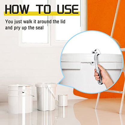  Aluminum Bucket Opener 5 Gallon Pail Opener Silver Buckets Lid Wrench Metal Can Opener Lid Remover Tool For Home Industrial Use (1 Piece), 21 Cm