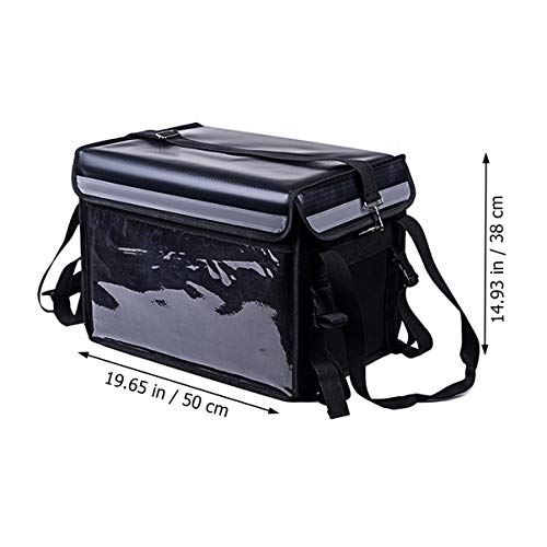 Insulated Food Delivery Bag Waterproof Portable Insulated Grocery Tote Food Warmer Bag Takeaway Box For Restaurant Delivery Grocery Shopping (Black)