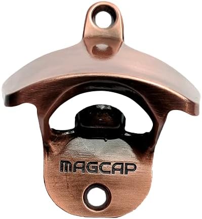  Outdoor Bottle Opener Wall Mounted - Style Magnetic Beer Bottle Opener That Catches Caps - Easy To Install And Incredibly Convenient (Gunmetal Black)