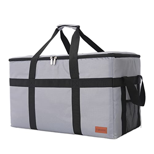  Insulated Food Delivery XXL Commercial Bag Grocery Bags Hot Bags For Delivery Waterproof - Premium Food Warmer Bag For Uber Eats And Doordash With Hard Bottom Black