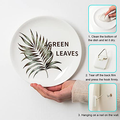 N/A 50Pcs Invisible Adhesive Plate Hanger, Vertical Plate Holders For Wall, Adhesive Plate Hanger Hooks For Plate Pictures Wall Decor (White,Sq)