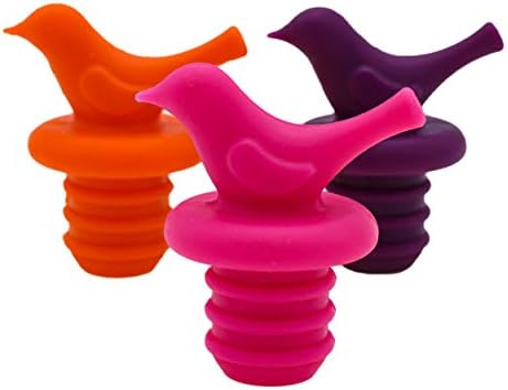  Little Bird Wine Bottle Stopper, Silicone Reusable Beverage Bottle Stopper, Decorate Wine Outlet Cap, Cute Wine Toppers For Preserver, Set Of 6