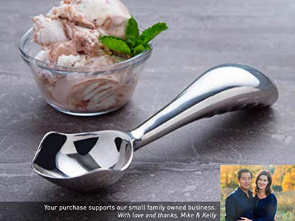  Ainless Steel Ice Cream Scoop By Midnight Scoop - Ergonomic Ice Cream Scooper For Hard Ice Cream - Dishwasher Safe Ice Cream Spade