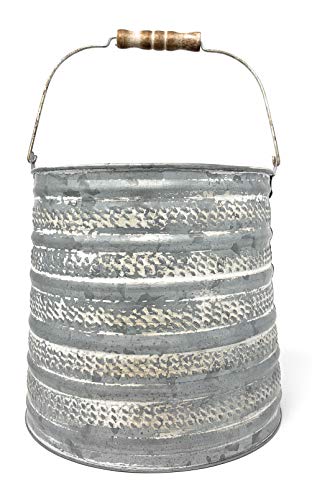  Embossed Metal Bucket Large Utensil Holder Organizer