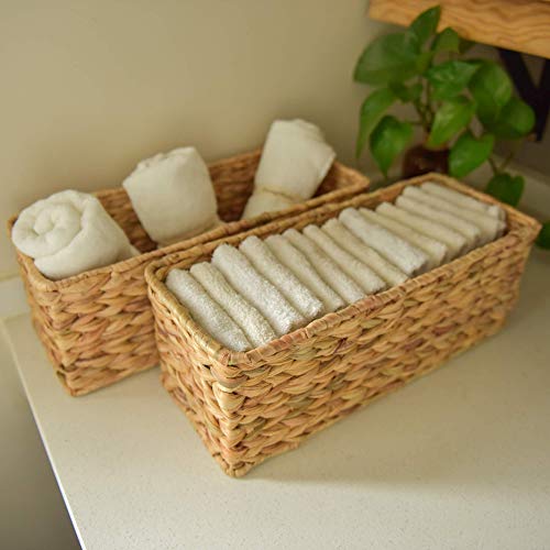  3-Section Wicker Baskets And Toilet Paper Baskets Set