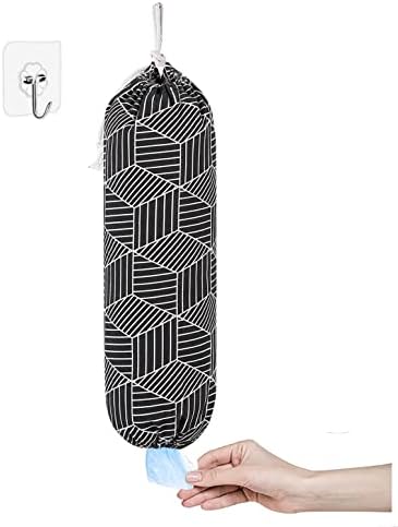  Lastic Bag Holder, Wall Mount Plastic Bag Organizer, Shopping Bags Carrier, Washable Large Grocery Bag Storage Dispenser ​for Home Kitchen Travelling, Free Adjustment With Drawstring, Gray, 22x9"