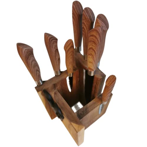  Knife Block With Strong Magnets,Magnetic Knife Holder Without Knives,Display Stand And Storage Rack