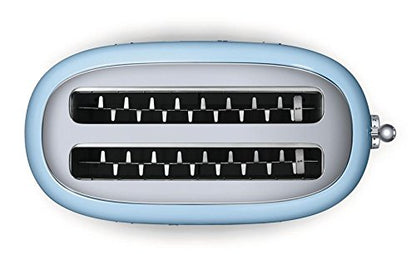 Smeg TSF02PBUS 50's Retro Style Aesthetic 4 Slice Toaster, Pastel Blue