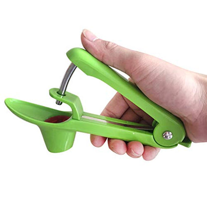  Cherry Pitter Tool, Cherry Corer Seed Remover Heavy-Duty Space-Saving Lock With Multipurpose Cleaning Brush For Make Fresh Cherry Dishes, Cherries Pie,Jam Cocktail (Green,2 PCS)