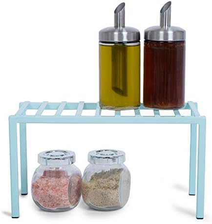  Smart Design Premium Cabinet Storage Shelf Rack - Large - 8.5 X 16 Inch - Steel Metal - Rust Resistant - Cupboard, Plate, Dish, Cup, Bathroom Counter And Pantry Organization Riser - Kitchen - Bronze