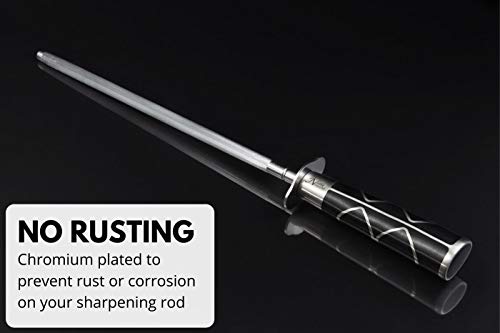  Professional Honing Steel (10” Or 12”), Magnetized For Safety, No Rust, No Cheap Plastic! Noble’s Knife Sharpener Has An Oval Handle For A Firm Grip And Is Built For Daily Use, Perfect For Chefs!