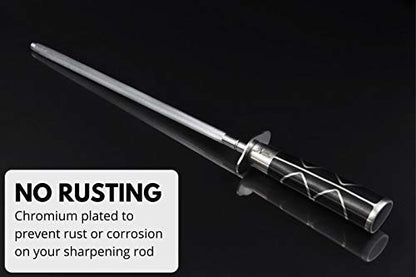  Professional Honing Steel (10” Or 12”), Magnetized For Safety, No Rust, No Cheap Plastic! Noble’s Knife Sharpener Has An Oval Handle For A Firm Grip And Is Built For Daily Use, Perfect For Chefs!