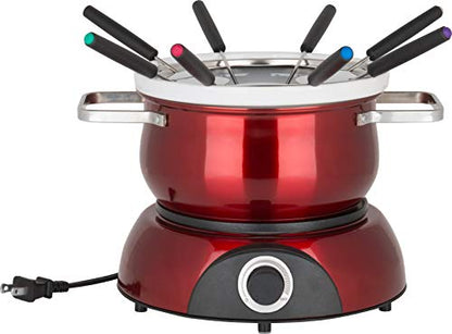  Trudeau Electric Scarlet Fondue Pot, 84 Oz, Red
