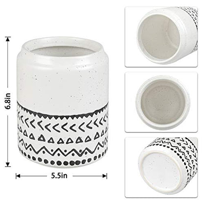  Kopmath Ceramic Utensil Holder For Countertop, Large Utensil Crock, Thick & Sturdy, Dishwasher Safe, Cute Starry-Sky Bohemian, Closure Mouth, Easy To Hold, Cooking Utensils Holder For Kitchen Décor