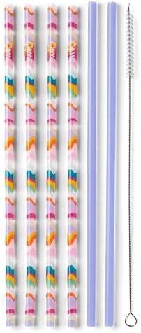  Reusable Straws Luxy Leopard + Blush Reusable Straw Set + Cleaning Brush, Each Straw Is 10.25 Inch Long (Fits Swig Life 20oz Tumblers, 22oz Tumblers, And 32oz Tumblers)