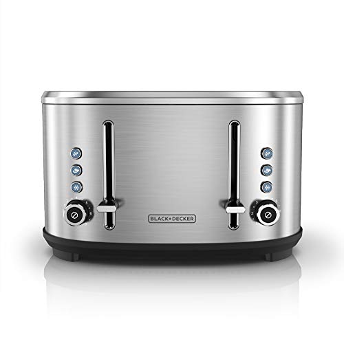 Black & Decker 4-Slice Extra-Wide Slot Toaster, Stainless Steel, TR4300SSD