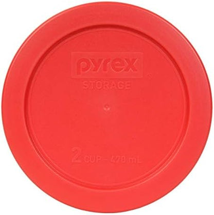Pyrex 7200-PC 2-Cup Lawn Green Plastic Food Storage Lid, Made In USA - 2 Pack