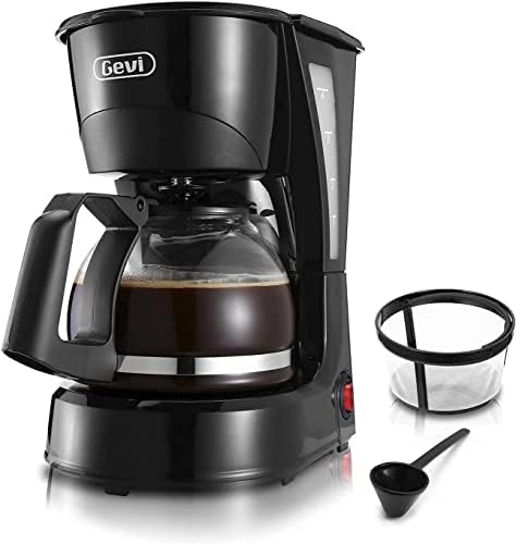  4 Cups Small Coffee Maker, Compact Coffee Machine With Reusable Filter, Warming Plate And Coffee Pot For Home And Office