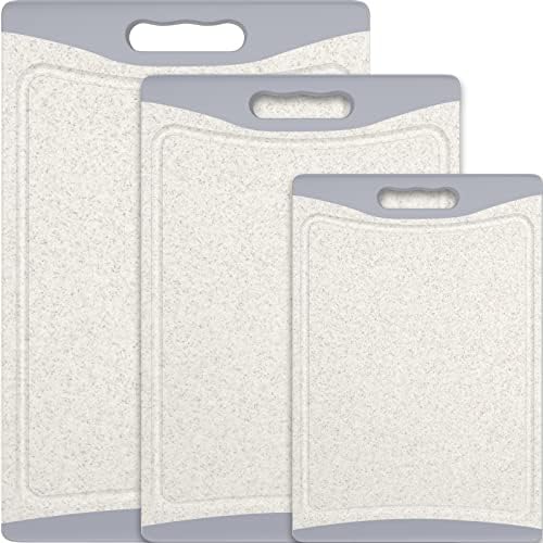  Xtra Large Cutting Boards, Plastic Cutting Boards For Kitchen (Set Of 3), Dark Grey