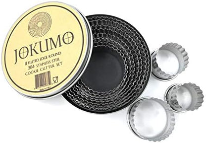  12 Piece Plain Round Pastry / Cookie Cutter Set Heavy Duty Commercial Grade 18/8 304 Stainless Steel - Metal Marked Size – Perfect For Cooking Enthusiast