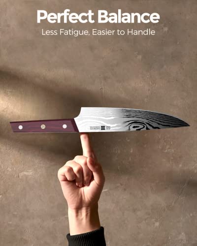  Ipurehome Knife Set Kitchen Knife Set, Professional 5 Pcs High Carbon German Stainless Steel Knife Set With Non-slip Wood Handles