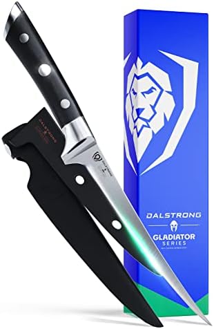  Fillet Knife - 7 Inch Flexible Blade - Gladiator Series Elite - German HC Steel - G10 Handle - W/Two Sheaths - Razor Sharp Kitchen Knife - Boning Knife - NSF Certified