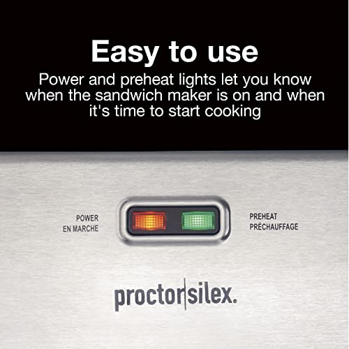  Deluxe Hot Sandwich Maker, Nonstick Plates, Stainless Steel (25415)