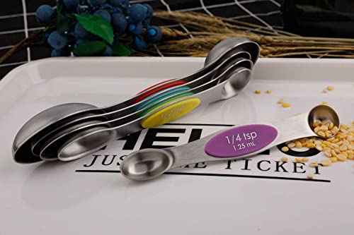  Magnetic Measuring Spoons Stainless Steel Teaspoon And Tablespoon Measurement Spoon Set Of 5 For Dry And Liquid Ingredients