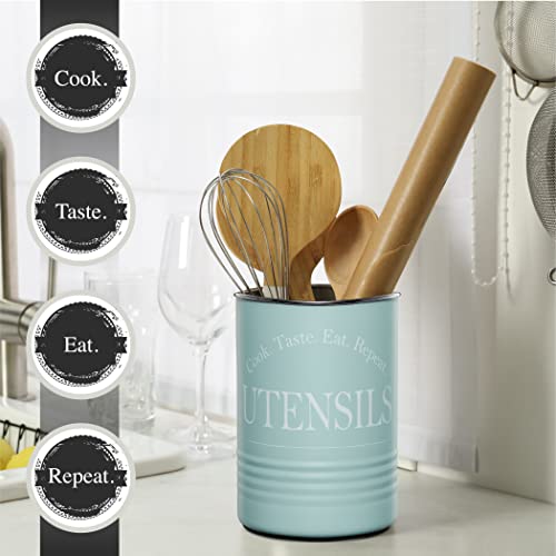  Large Kitchen Utensil Holder Organizer For Countertop, Farmhouse Storage Caddy With Stable Padded Base