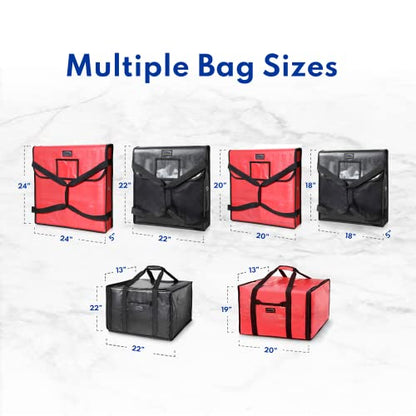  50400 Insulated Pizza Delivery Bag, 24" By 24" By 5", Red