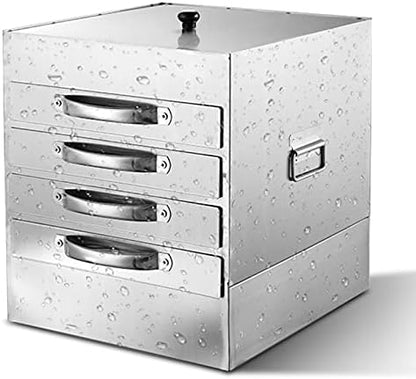  AIZYR Chinese Rice Noodle Roll Food Steamer - Home Rice Noodle Roll Machine With 3 Stainless Steel Trays (1 Tray With Hole + 2 Solid Tray),4 Layer