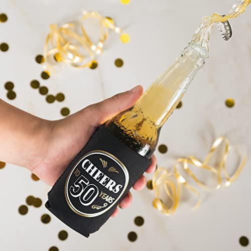  50th Birthday Can Coolers (12 Pack) - Cheers To 50 Years , Happy 50th Birthday Decorations For Men , Over The Hill Party Supplies 50th Birthday Party Favors For Guests , 50 Year Old